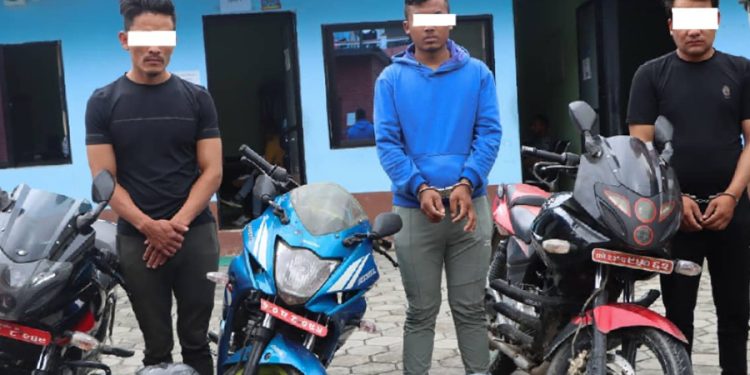 दिन दहाडै नक्कली प्रहरी बनेर लुटपाट गर्ने तीन जना प्रकाउ