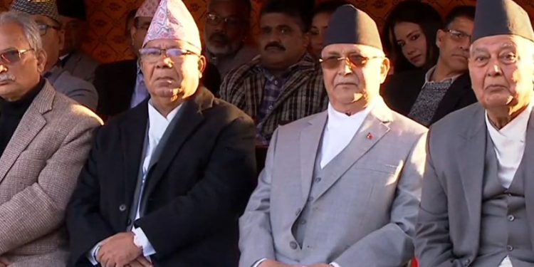 शीतल निवासमा सँगसँगै देखिए ओली र माधव नेपाल